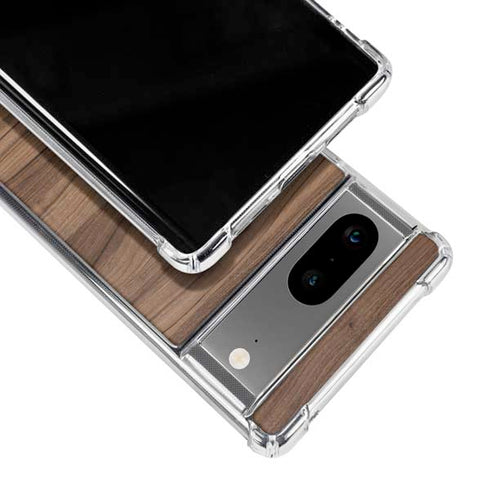 Natural Walnut Wood Google Pixel 7a Clear Case